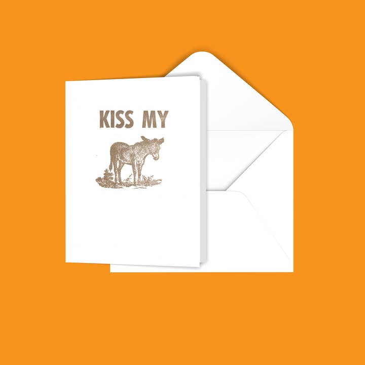 Carte Kiss My Ass pour la vente par Black River Letterpress & Paper Co.