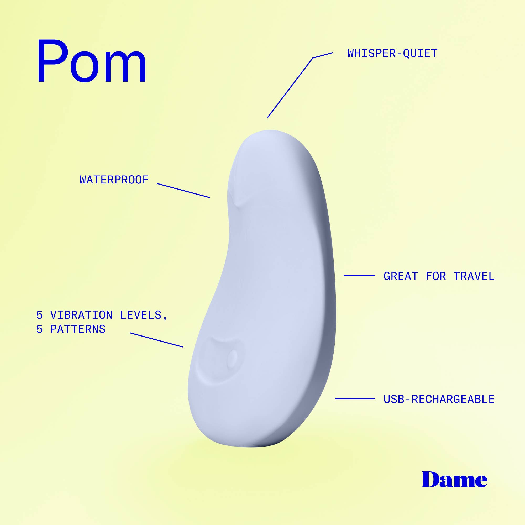 Dame Products - Vente Sex toys - Pom Vibrateur - Glace | Masseuse Clitoridienne Flexible pour la Paume4