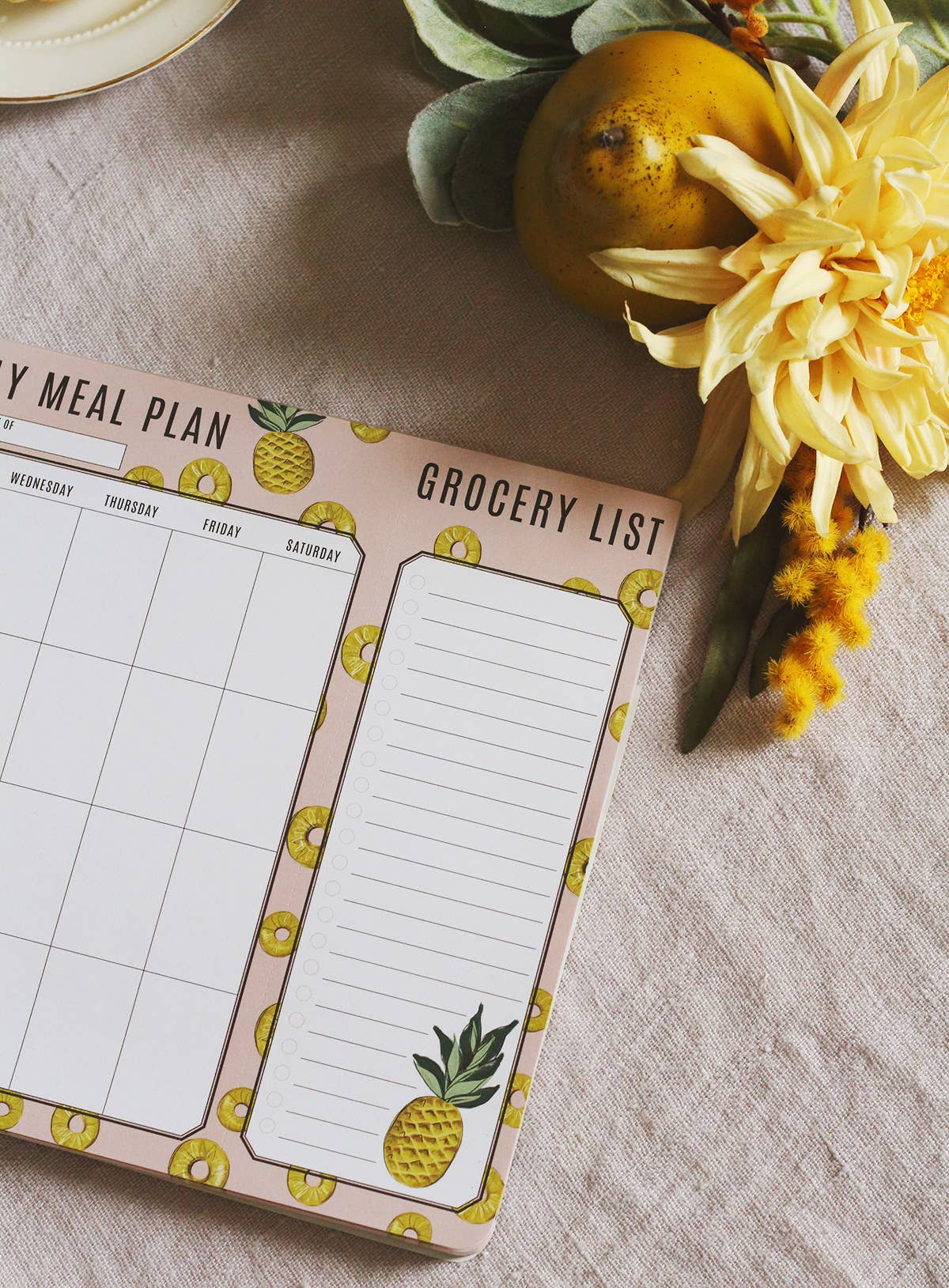 Lily & Val - Wholesale Planner - Pineapple Meal Planner Pad & Grocery List4