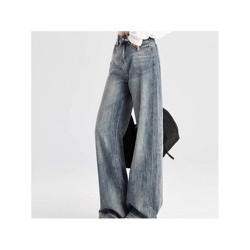 BLUE Vintage High Waist Wide Leg Jeans for wholesale on Faire2