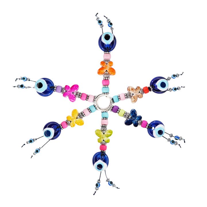 Evil Eye Butterfly Keychains - Handmade, Turkish Craftsman for wholesale by Loli