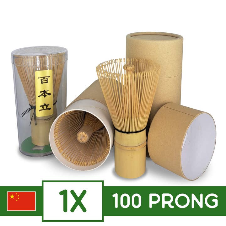 Batidor Chasen de bambú blanco para matcha con 100 cerdas para venta al por mayor de Matcha Passion GmbH
