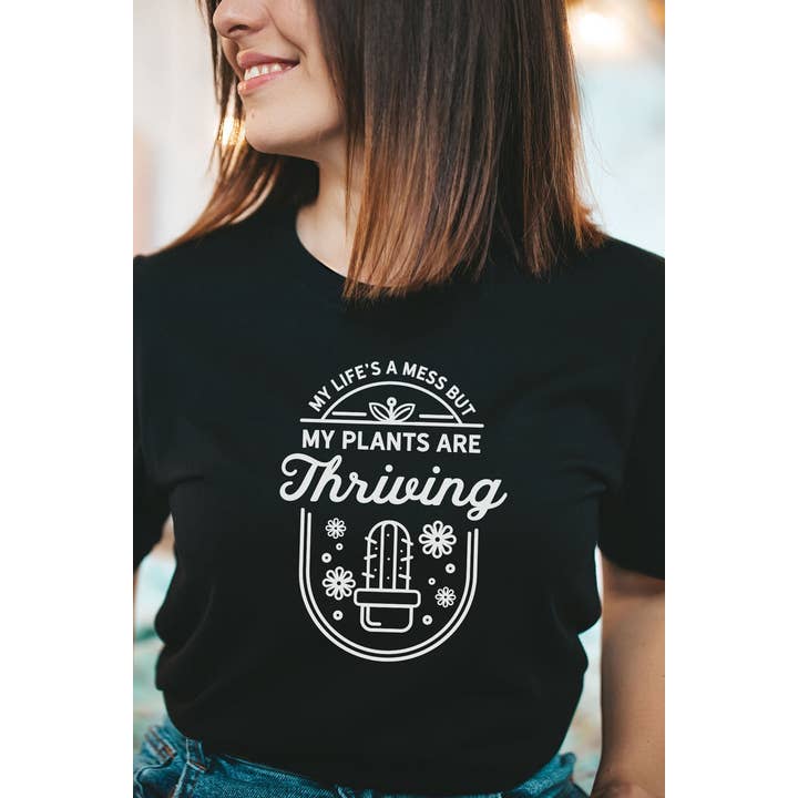 Plus Size My Plants Are Thriving Graphic Tee for wholesale by Bella Me