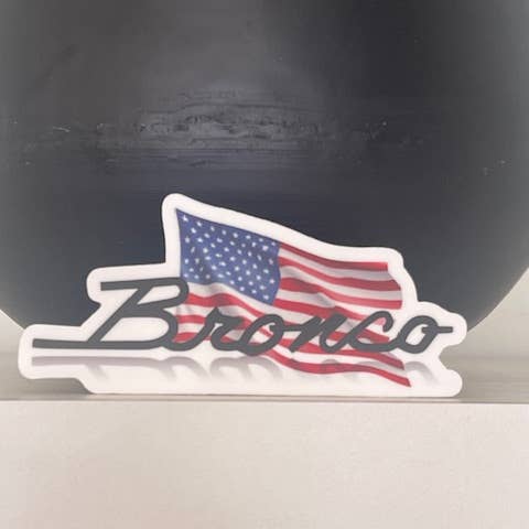 Sticker - Bronco USA Flag for wholesale by Little Smarties YYC