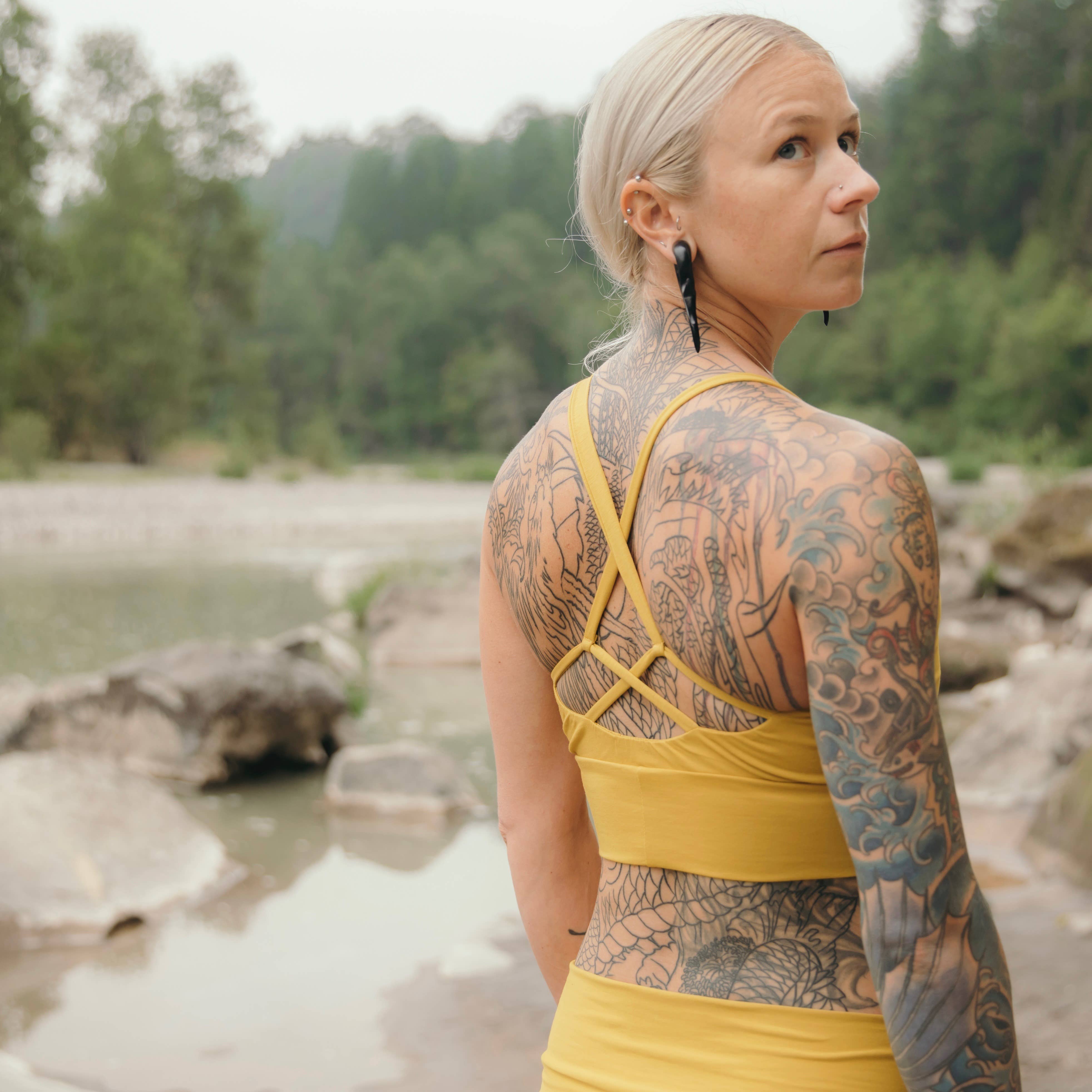 UNA PLUMA - Wholesale Bralette - Women's - Organic Bralette - Cross Back Organic Cotton Bra Top8