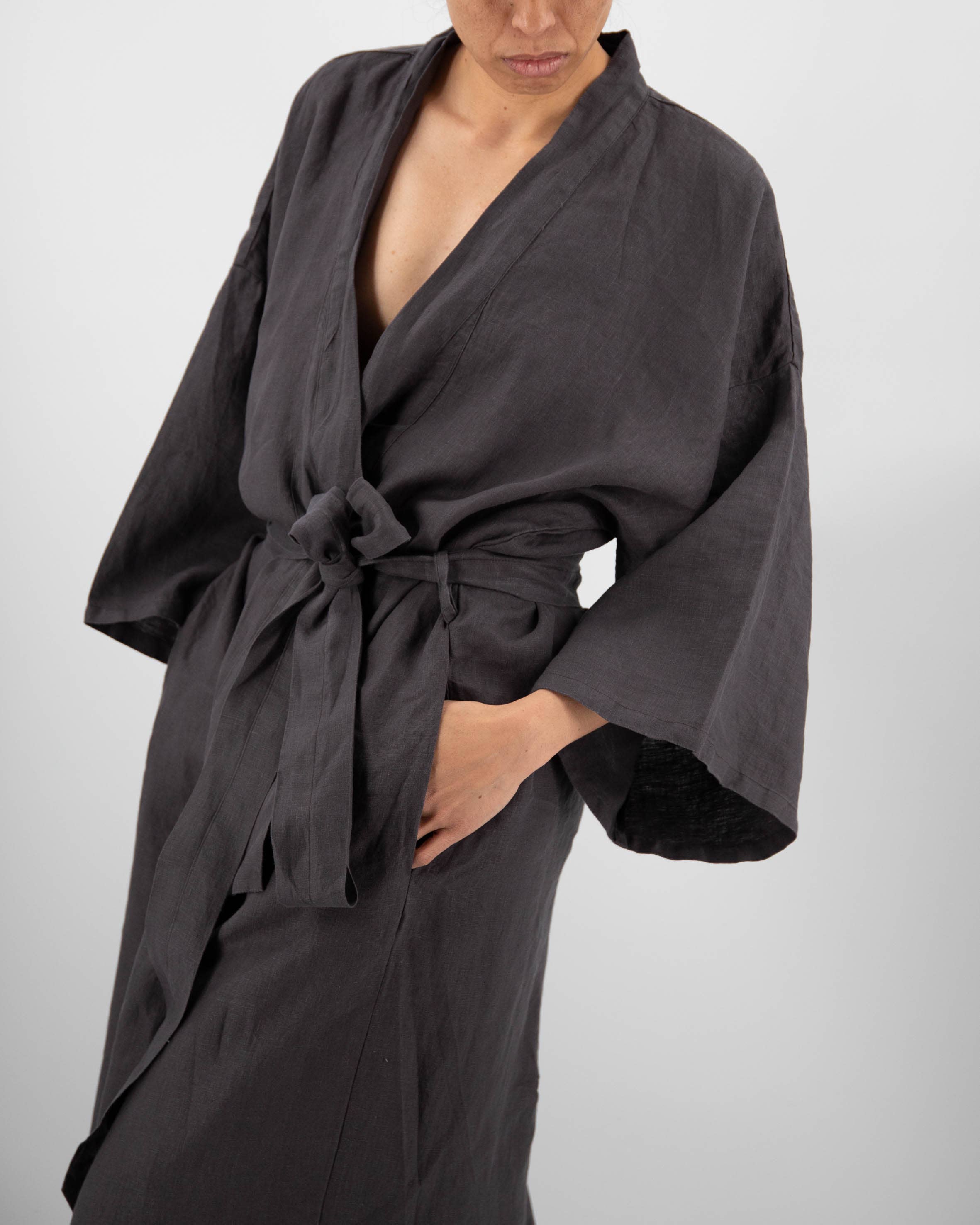 Sunday Morning - Wholesale Robe - Women's - Sai Full-Length Linen Robe0