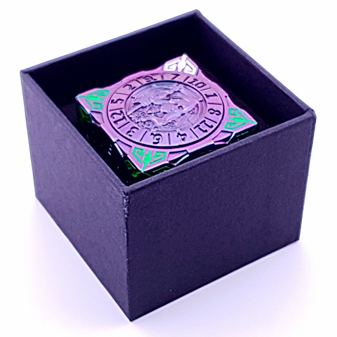 Tabletop Dominion Limited - Wholesale Dice - Talisman of Fate | Dice Spinner | Purple Green3