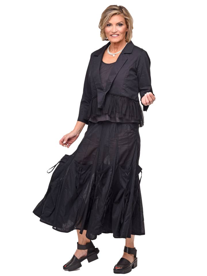 Tulip Clothing - Venta al por mayor Chaqueta - Mujer - Chaqueta Julianna T404 en sarga negra*2