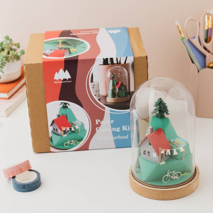 My Papercut Forest – Engroshandel DIY-hobbysæt – Papir 3D håndværkssæt nabolag