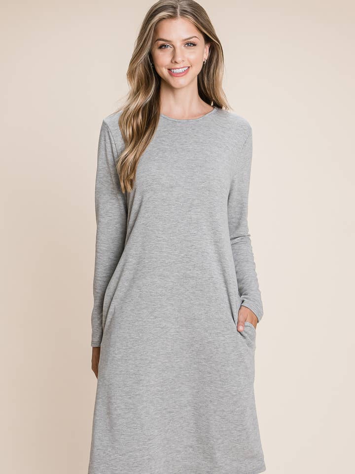 DL1167 Long Sleeve Baby Terry Dress for wholesale by BOMBOM