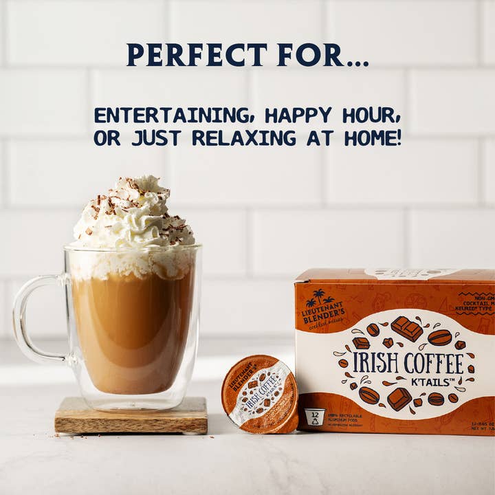 Lieutenant Blender's Cocktail Mixes - Wholesale Cocktail Mix/Syrup - Irish Coffee K'Tails® Single Pod Cocktail Mixers 12 Ct9