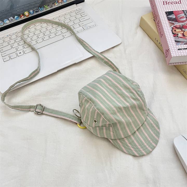 Funkyrel® Atzbranding Limited - Wholesale Crossbody Bag - Women's - Cosbai – Retro Stripe Hat-Shaped Crossbody Bag1