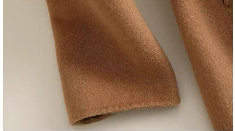 Sanyao Fashion - Vente Manteau en fourrure/fausse fourrure – femme - Manteau en laine double face mi-long ajusté pour femme SY2964