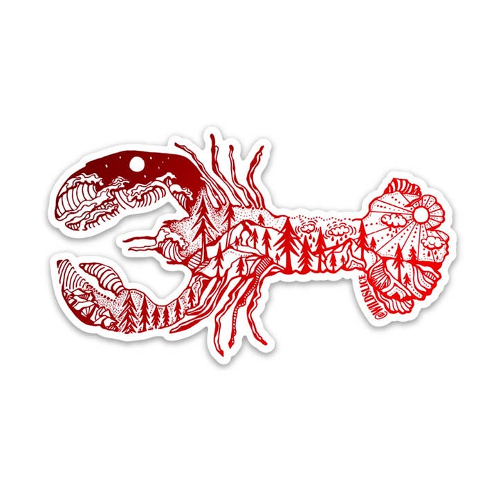 Wild Slice Designs – Großhandel Aufkleber für Telefon und Laptop – Roter Hummer 4“0