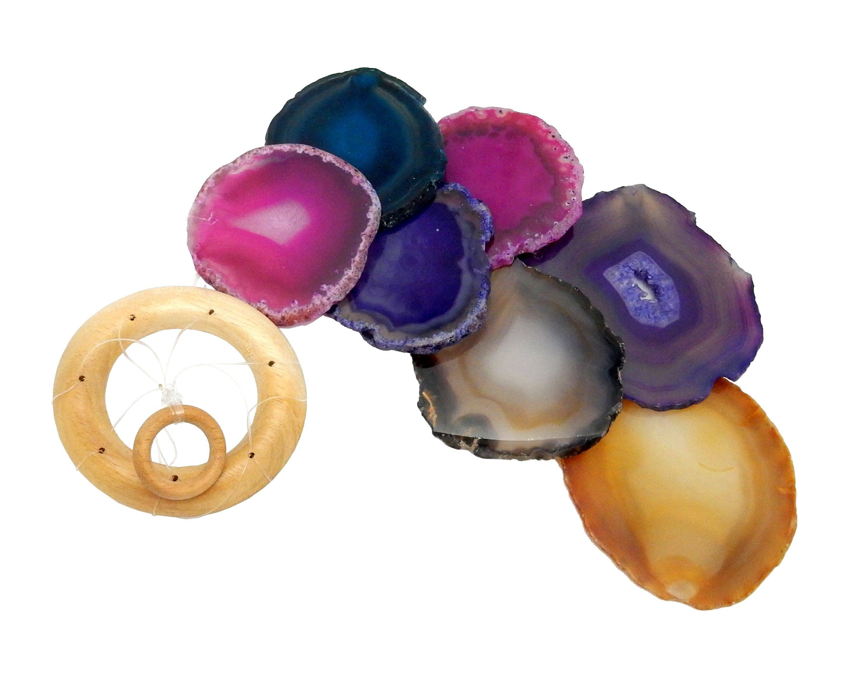 Rock Paradise - Venta al por mayor Campanas de viento - Móvil de Viento con Rodajas de Ágata para Decoración Espiritual del Hogar9