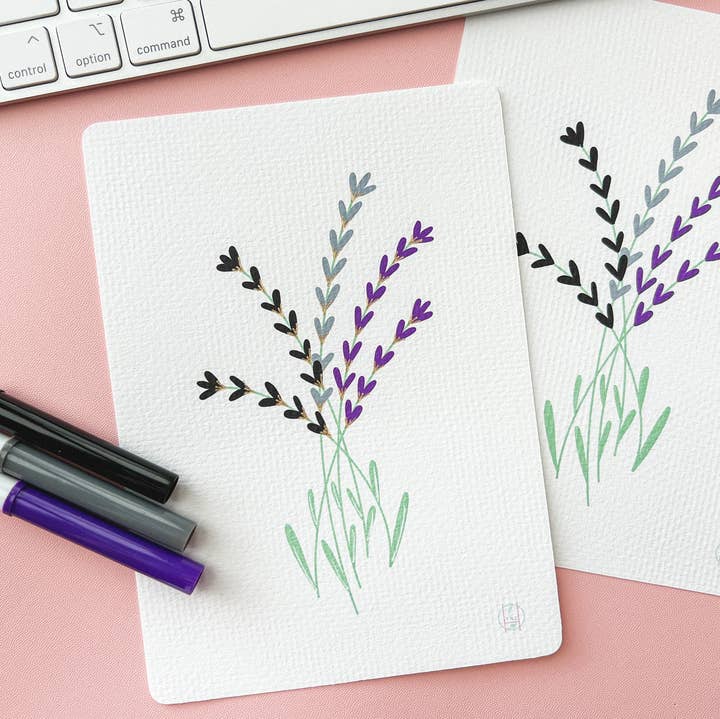 The Harpy Otter Co - Wholesale Art Print - Asexual Subtle Pride Flag Floral Print2