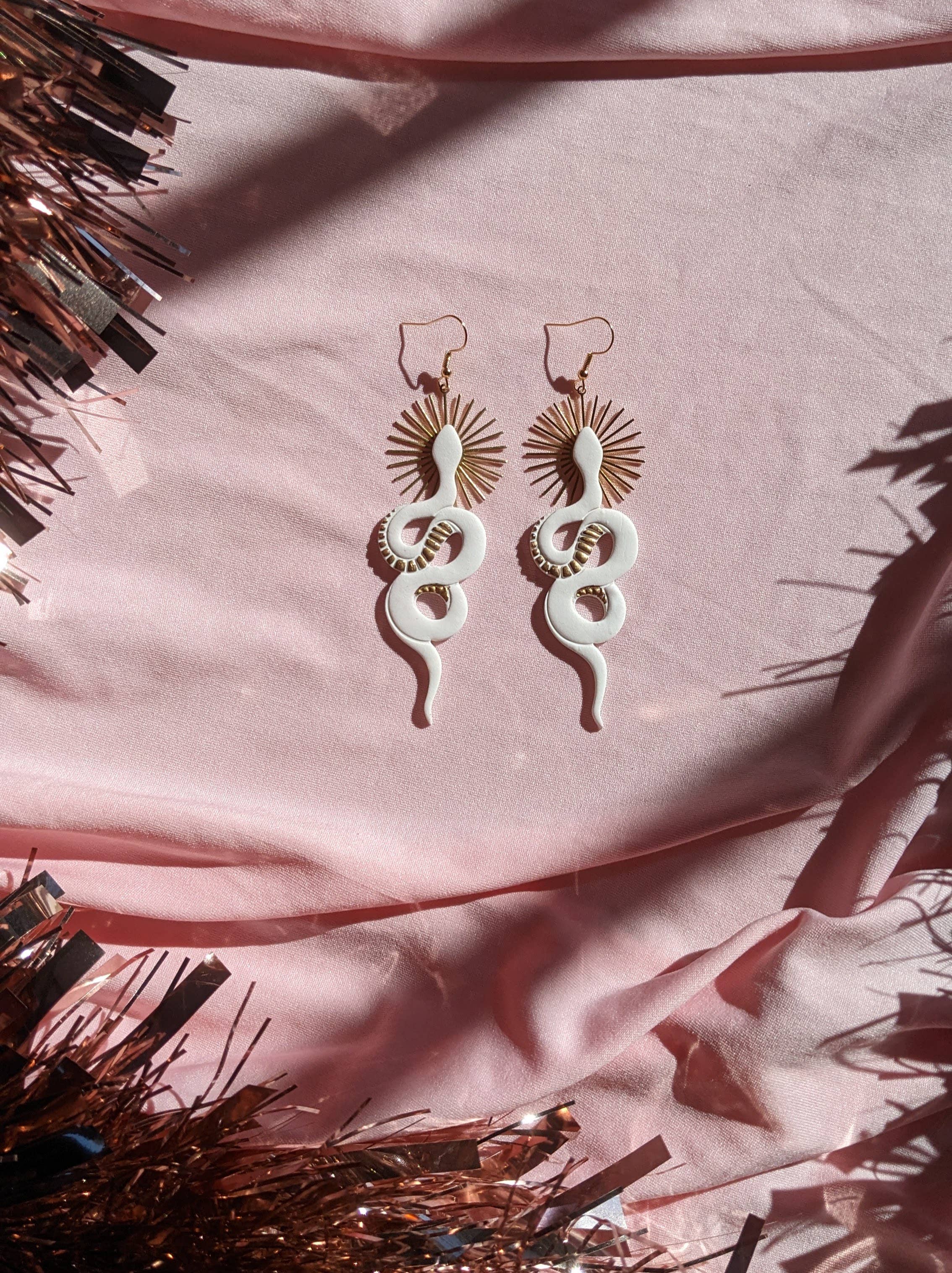 Xandra Page Co. - Wholesale Dangle Earrings - Divine Serpent Snake Earrings | Boho Polymer Clay Earrings3