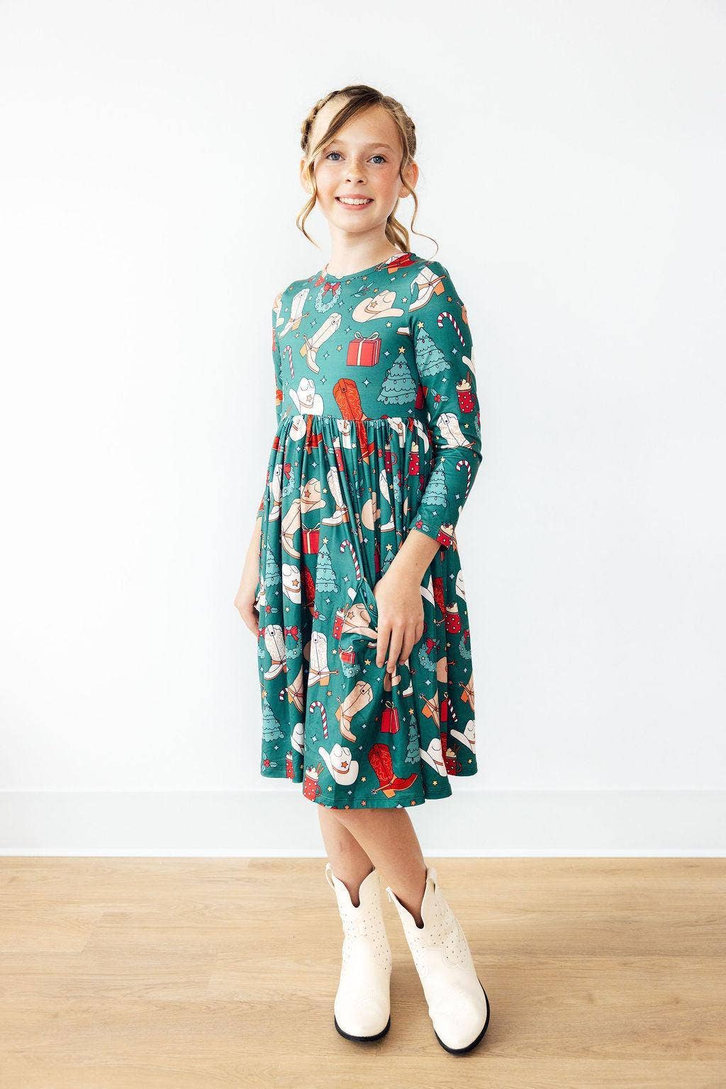 Mila & Rose - Wholesale Dress - Kids - Western Wonderland L/S Pocket Twirl Dress6