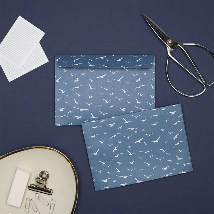 8 blue bird envelopes - C6 for wholesale by My Pretty Circus