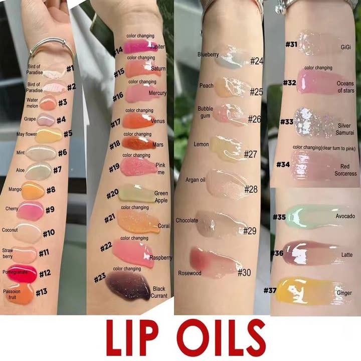 Deegoddesswholesale – Engroshandel Lipgloss – 50 stk. Privat Label Farveskiftende & Fugtgivende Læbeplumpende Olie2