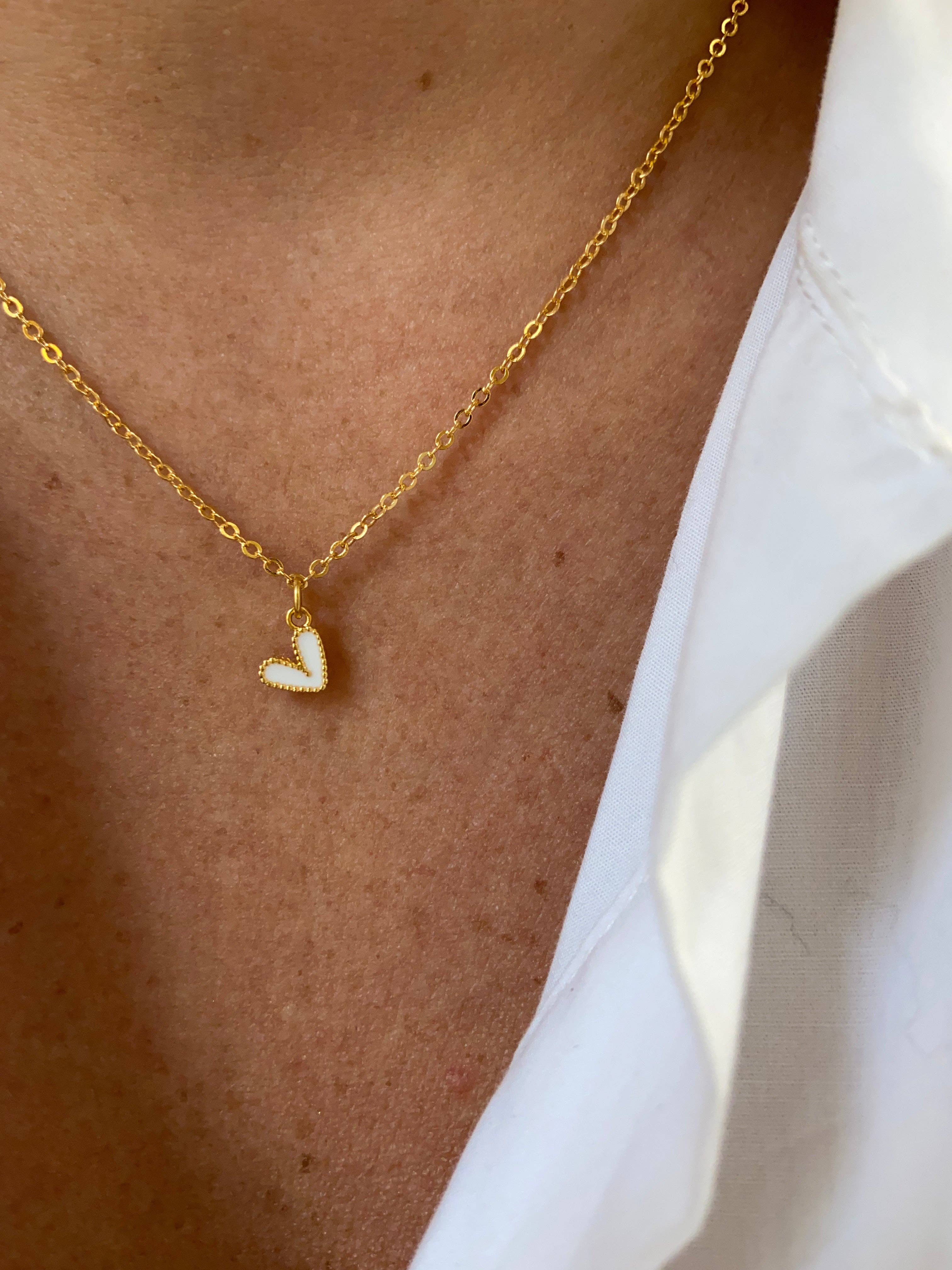 A.B. Paris - Vendita all'ingrosso Collana con ciondolo/pendaglio - Collana mini cuore in ottone placcato oro 24k4