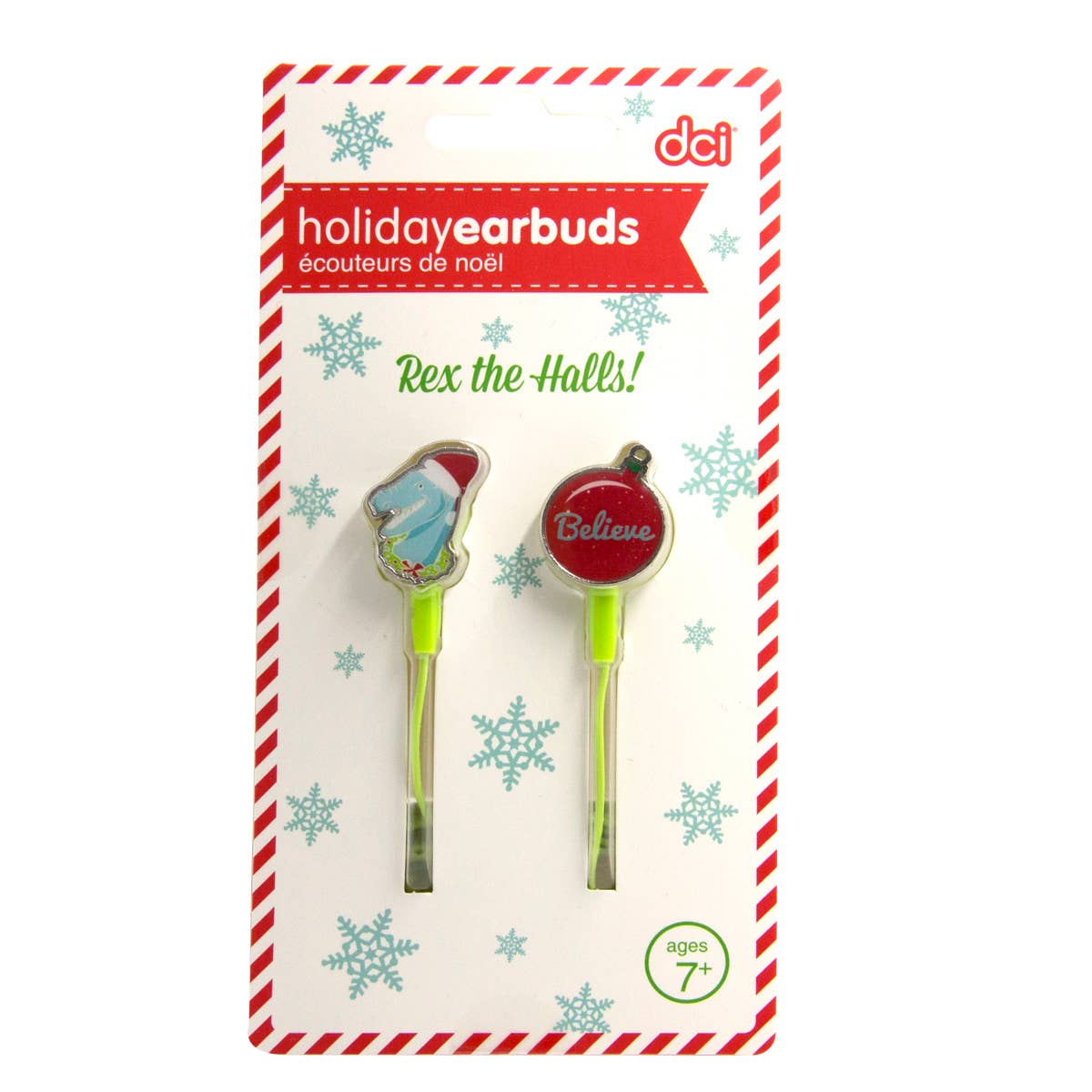 coexs novelty - Wholesale Earphone/Headphone Case - Unisex - Rex The Halls Holiday Enamel Earbuds1