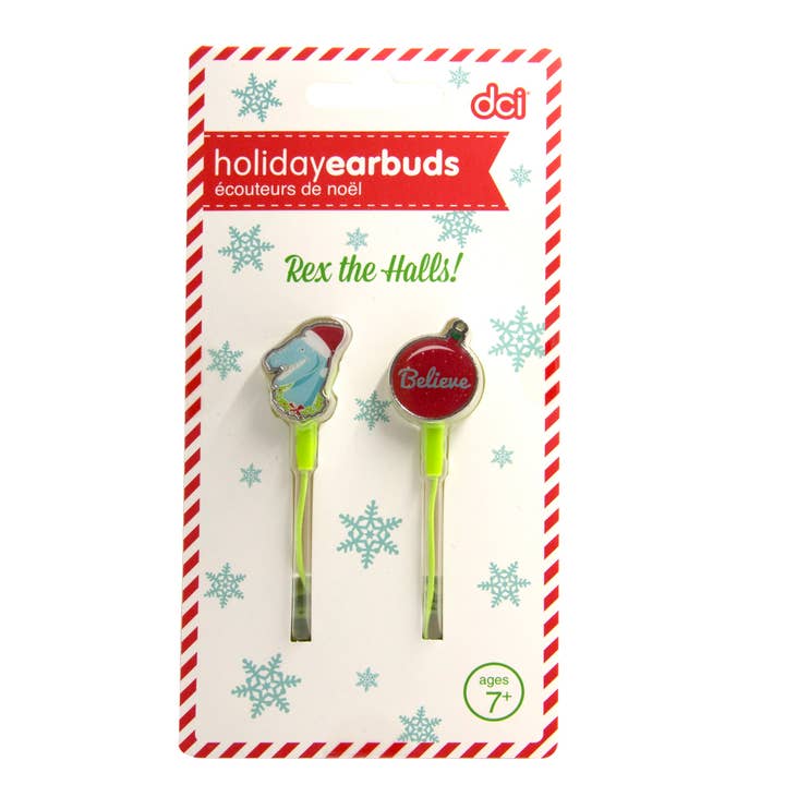 coexs novelty - Wholesale Earphone/Headphone Case - Unisex - Rex The Halls Holiday Enamel Earbuds1
