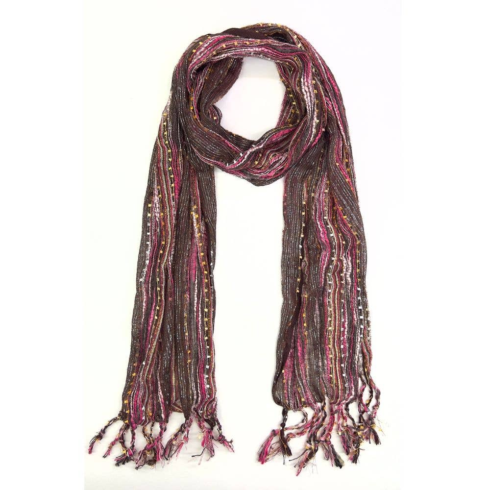 Humble Hilo – wholesale Scarf – Women's – Humble Hilo Multicolored Thread Artisan Scarf15