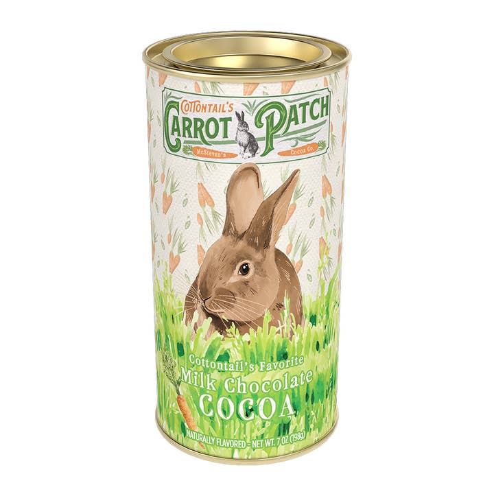 Cottontail's Carrot Patch Chocolate Cocoa (7oz Tins) for wholesale by McSteven's