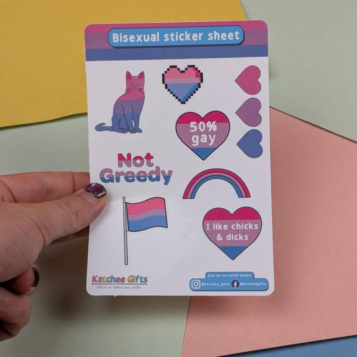 Folha de adesivos do Orgulho Bissexual por atacado de Katchee Gifts