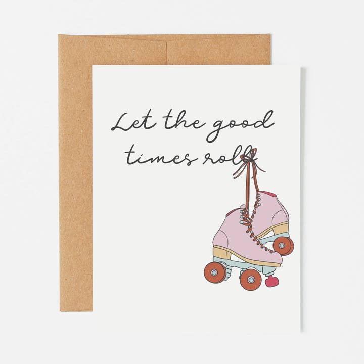 Roller Skates Card for wholesale by Lucky Penny Goods