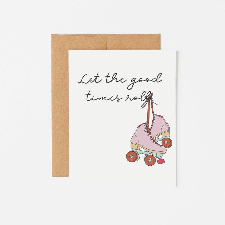 Roller Skates Card for wholesale by Lucky Penny Goods