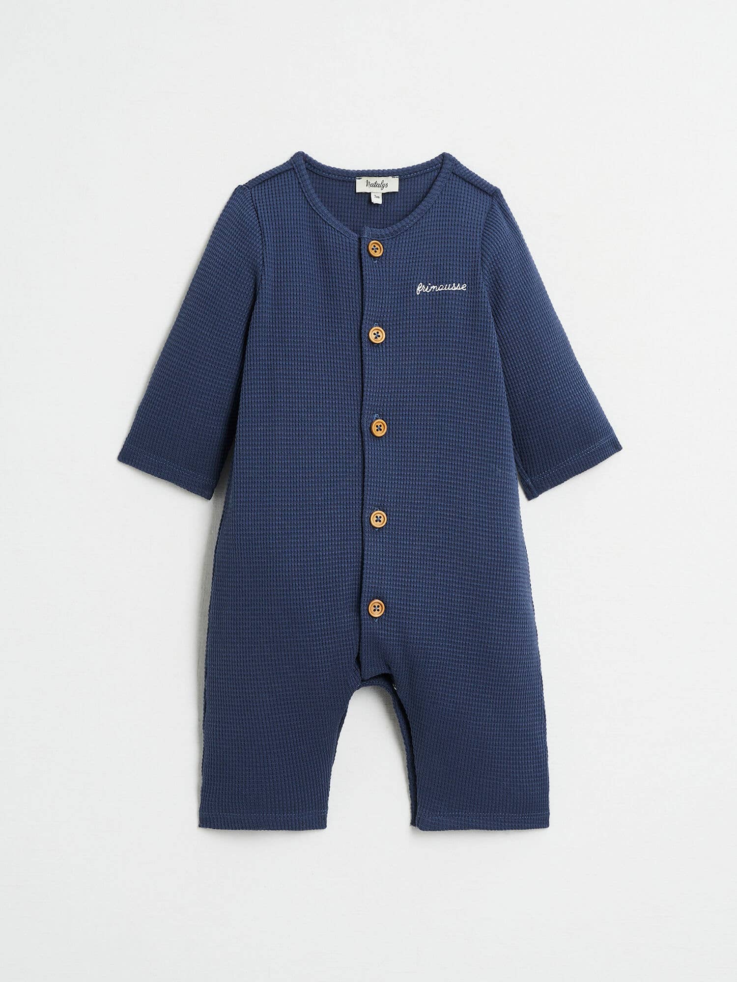 Galáxia Azul Macacão Bebê IFilou 23 com Botões de Madeira para venda a revendedores na Faire1