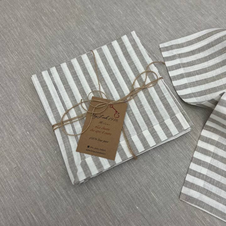 KEY LOOK1916 MILANO - Wholesale Dinner & Cloth Napkin - Linen napkins with frame1