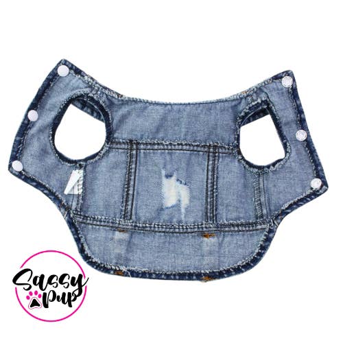 Sassy Pup LLC – Großhandel Haustierjacke – Hund – Jeansjacke mit Used-Look für Katzen und Hunde2