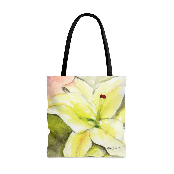 Warm Lilies Tote Bag for wholesale by Artist Makara Thach Sernett
