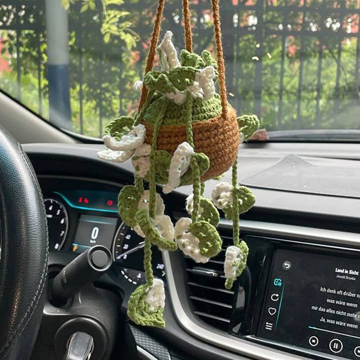 Plante de voiture à suspendre en crochet, décoration pour amoureux des plantes, cadeau fait main pour la vente par Anh2 LTD