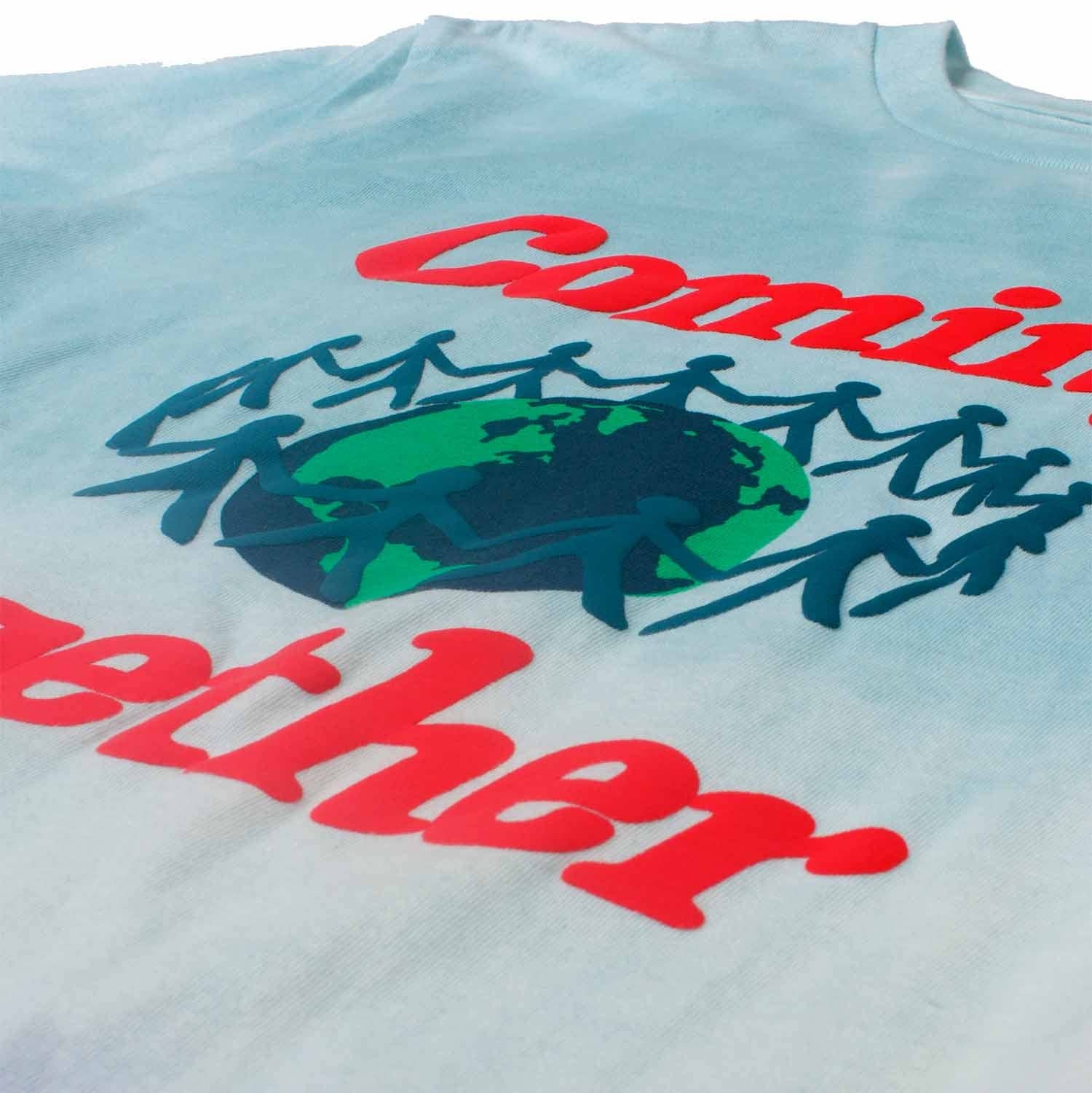 Blue Layered Tie Dye Coming Together puff ink tie-dye tee for wholesale on Faire3