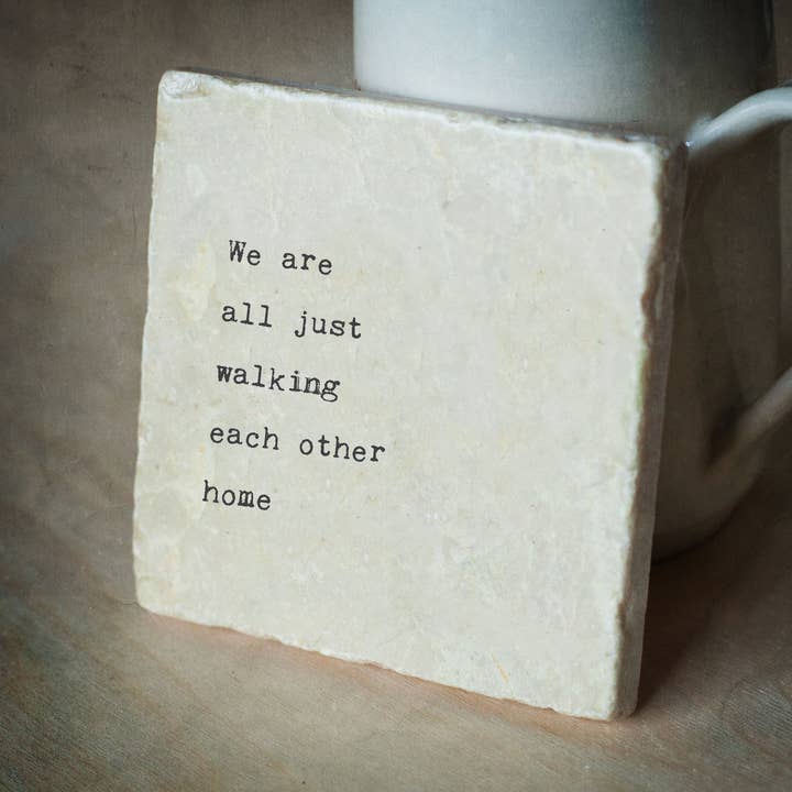 Marble Coasters - - Little Gem - Walking Each Other for wholesale by Cedar Mountain Studios