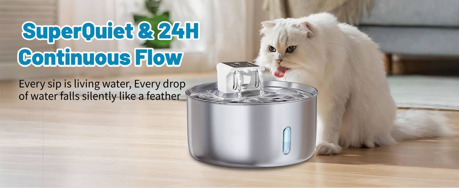Liffy - Wholesale Pet Bowl - Cat/Dog - Smart Stainless Steel Pet Water Fountain for Cats and Dogs10