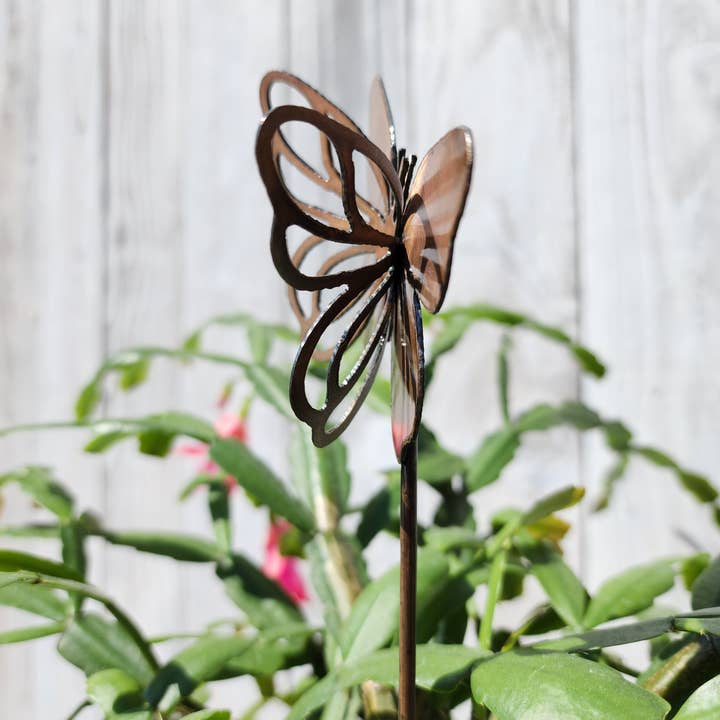 Rustic Metalz - Wholesale Garden/Lawn Stake - Springfly - Luxury Steel Metal Copper Patina Planter Stake2