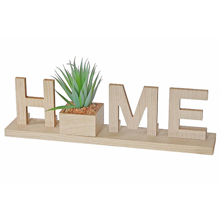 Taupe Mdf Home Decoration With Faux Plants for wholesale on Faire