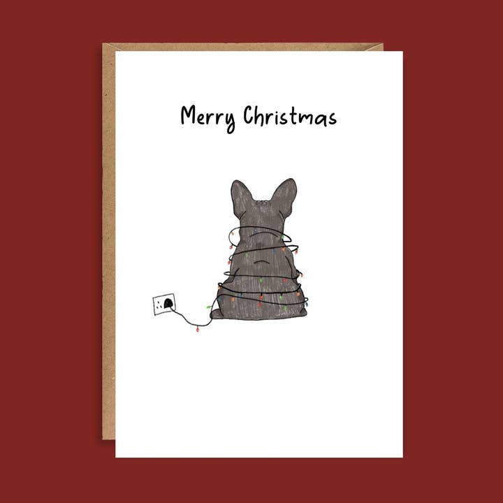 French Bulldog Christmas Greeting Card A5 High Quality for wholesale by EscDesignsUK