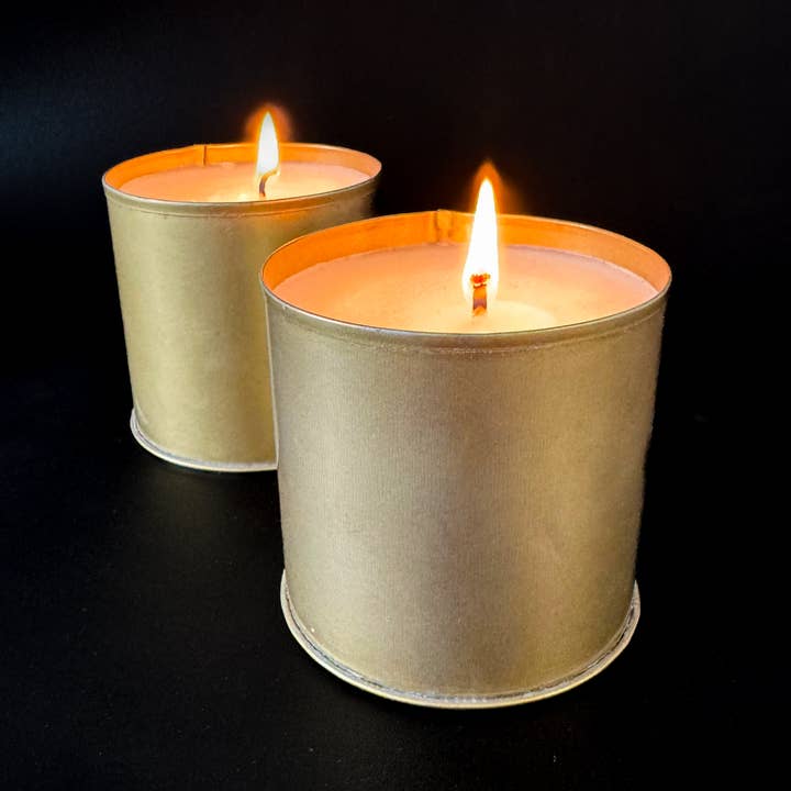 Forever Green Art - Wholesale Travel candles - 3x3 Silver & Gold Tin Cup Candle6