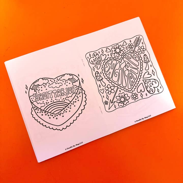 Doodle By Meg - Wholesale Coloring & Activity Book - Adult - Sagittarius Zodiac Coloring Book1