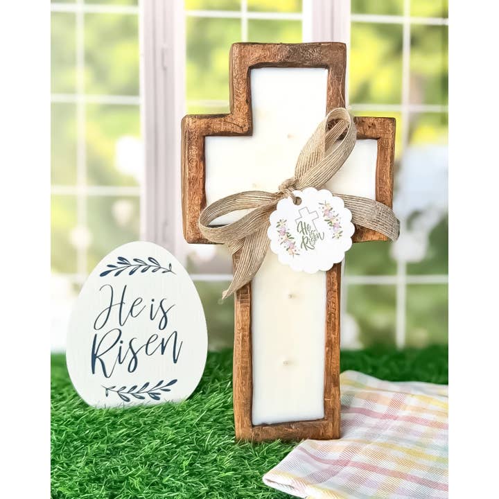 Spirit Glow Home & Body Essentials - Wholesale Jar/Filled Candle - *NEW* Easter Rugged Cross Dough Bowl Candle