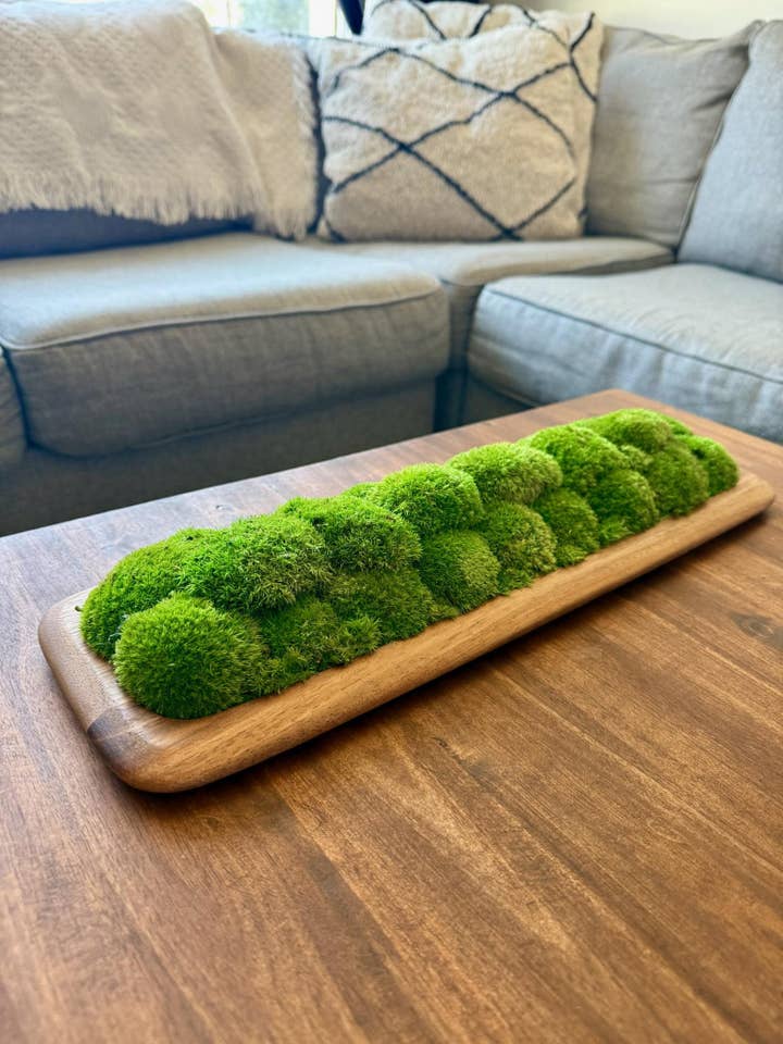 Preserved Pole Moss Centerpiece: Wood Bowl for wholesale by Bright Belle