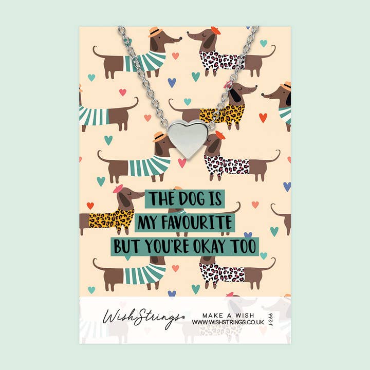 DE HOND IS MIJN FAVORIET - Hart Ketting - J266 voor wholesale door WishStrings