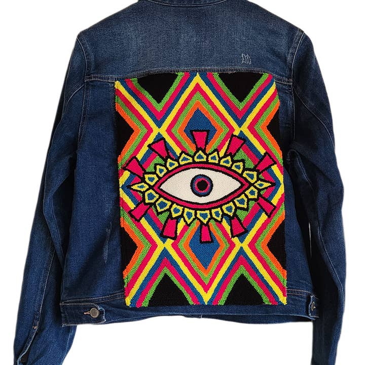 Lilian Jeansjacke mit handgemachtem Auge(L) für den Großhandel von Wuitusu