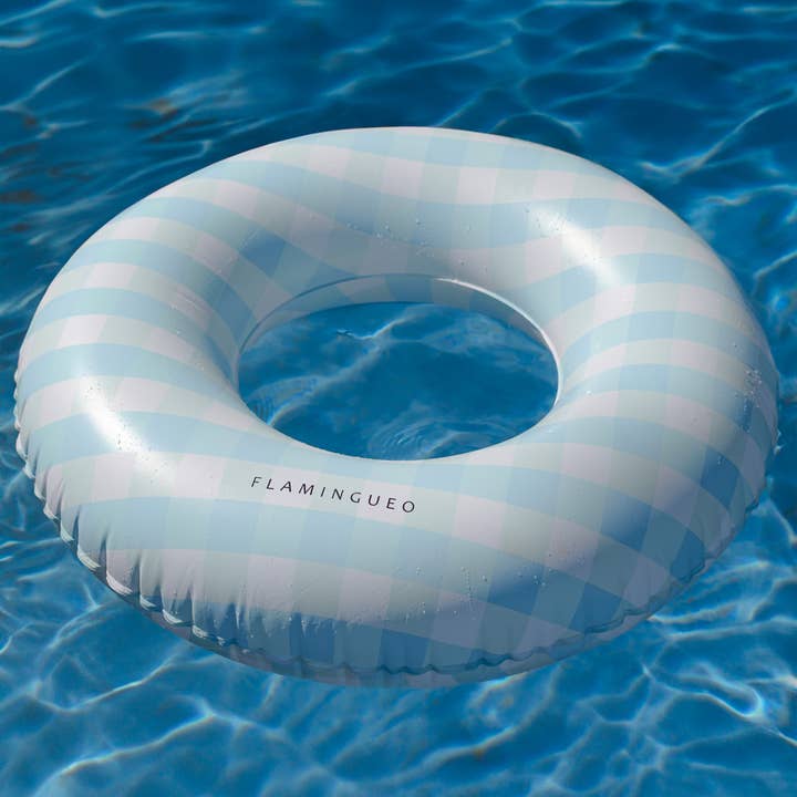 Flamingueo - Wholesale Inflatables - Giant Pool and Beach Float with Vichy Blue Print